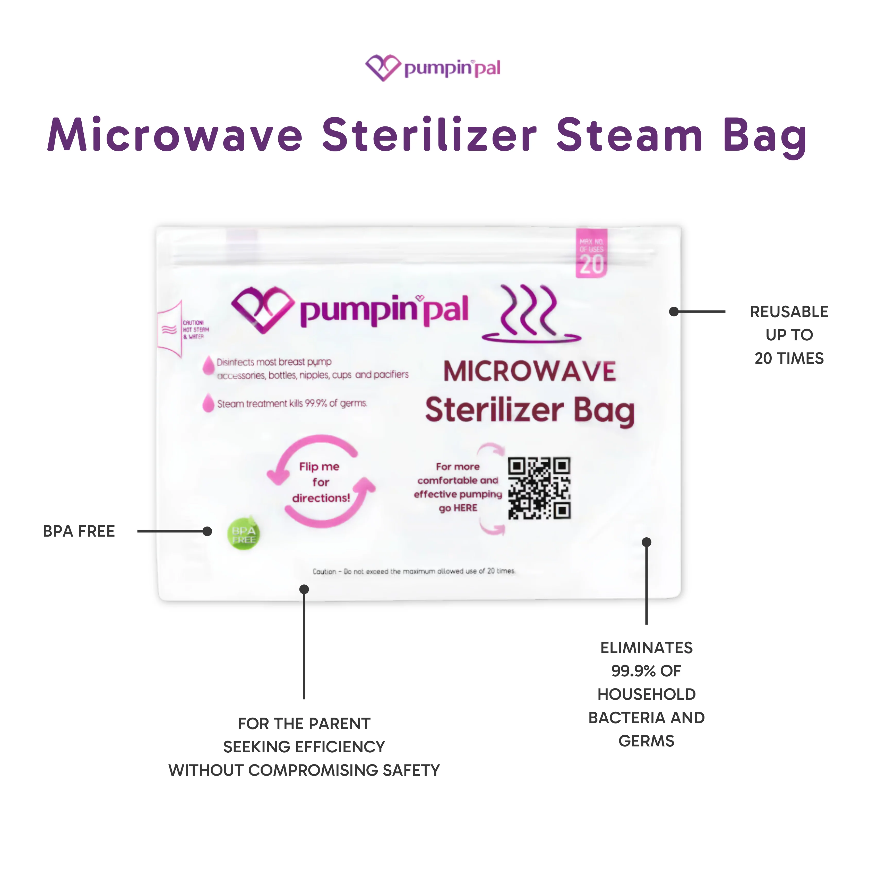 Pumpin' Pal Microwave Sterilizer Steam Bags — 10 Count - Image 4