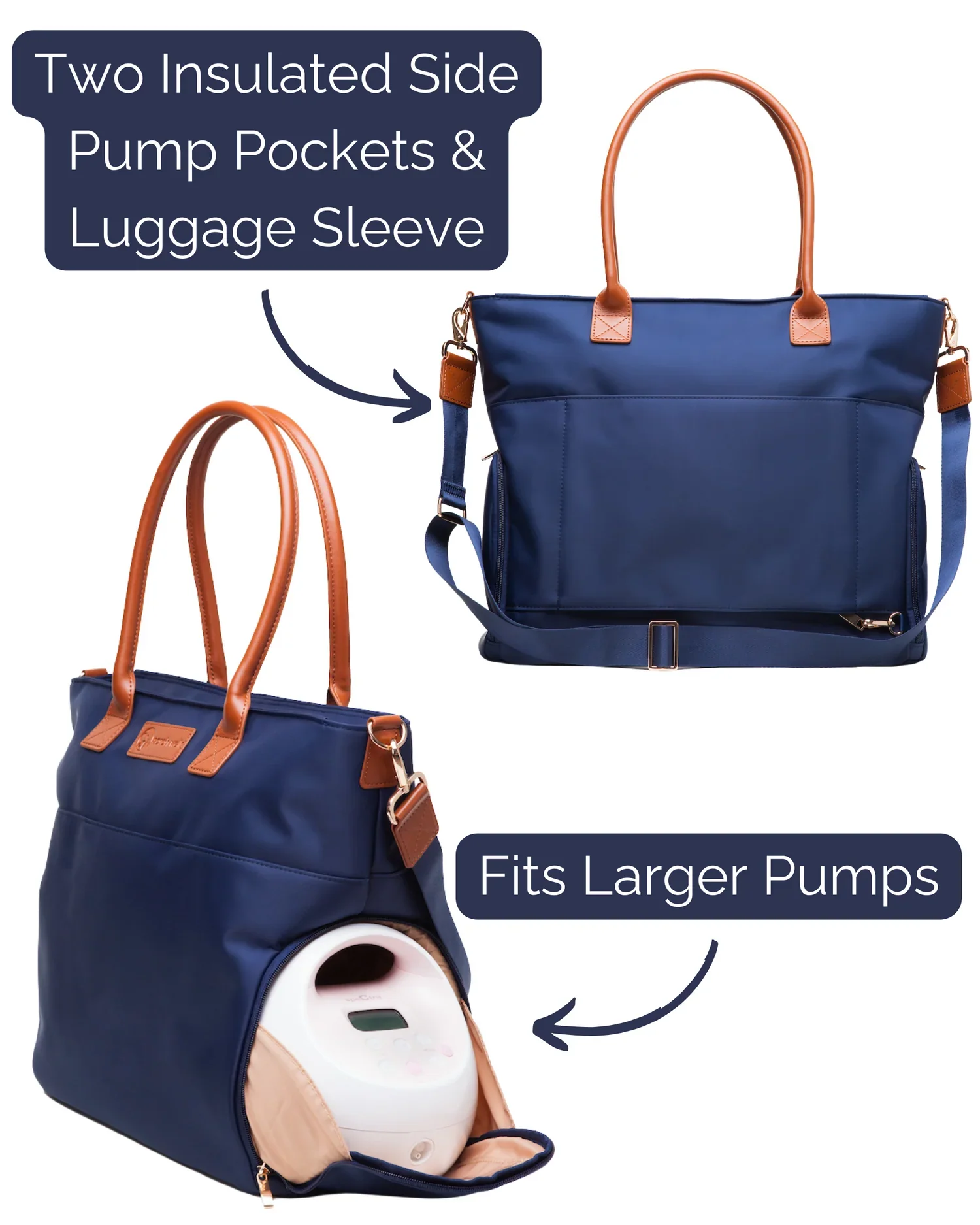 Sarah Wells Abby Breast Pump Tote (Navy) - Image 2
